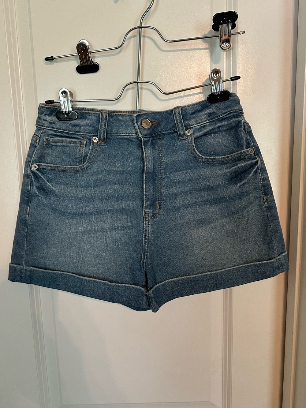 American Eagle stretch denim mom shorts